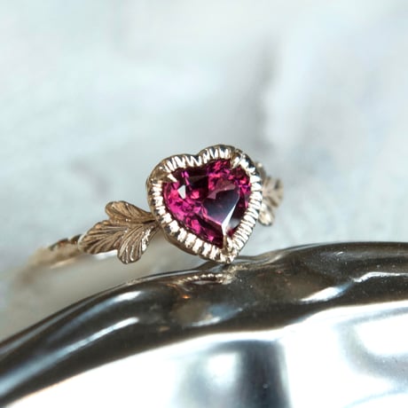 admired heart garnet ring