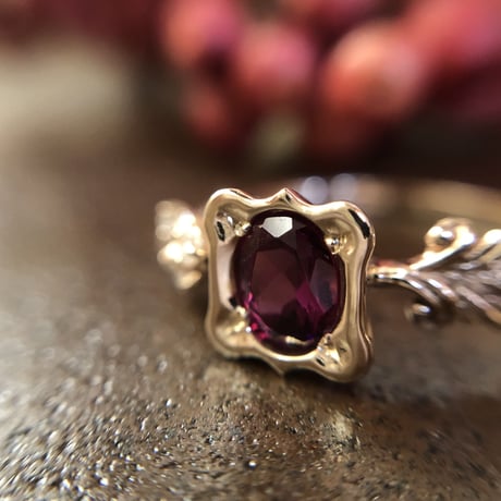 asymmetrical garnet ring
