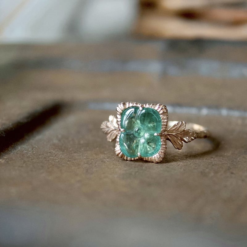 専用】フラワーカービングなど tourmaline flower carving ring