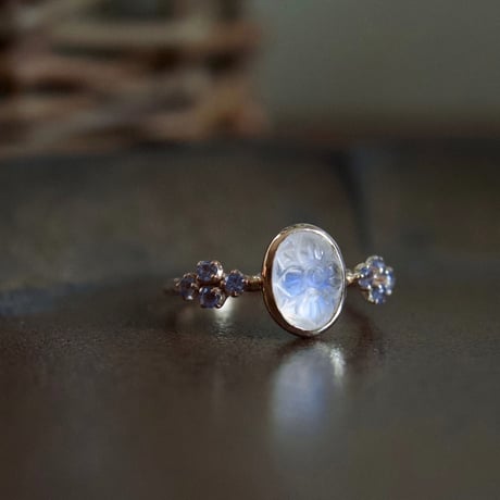 labradorite hydrangea ring