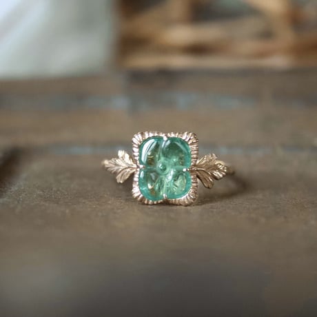 tourmaline flower carving ring