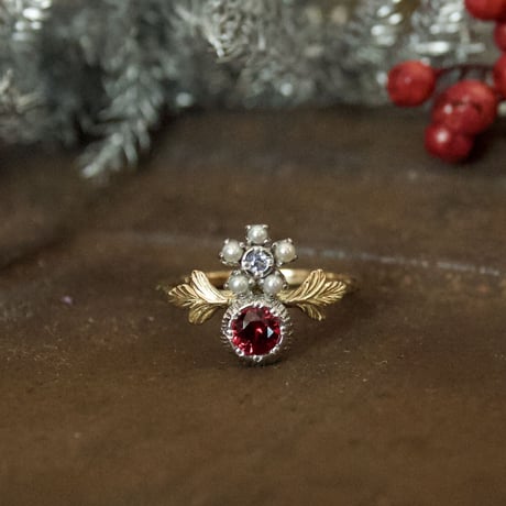 lady pearl spinel ring