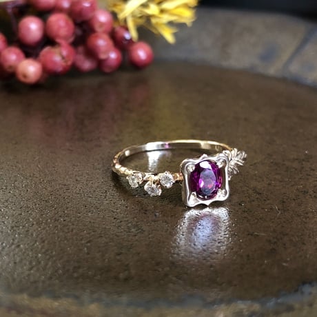 asymmetrical garnet ring
