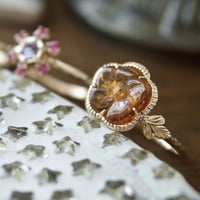tourmaline flower carving ring