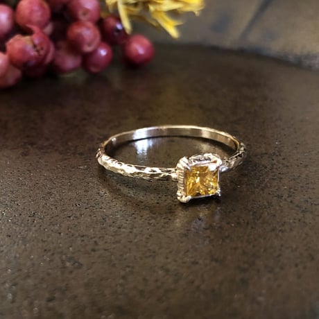 tiny twig yellow sapphire ring
