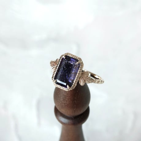 germinating iolite sunstone ring -M-