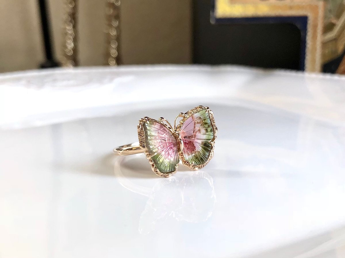 watermelon butterfly carving ring | gisele