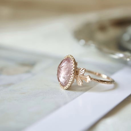 tourmaline flower carving ring