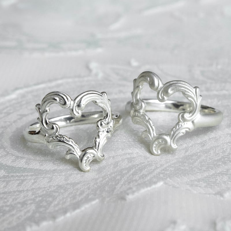 Pt900］rocaille open heart ring | gisele