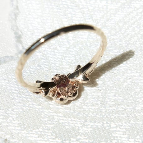 flower garnet ring -M-