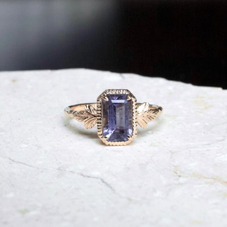 germinating iolite sunstone ring -dawn-