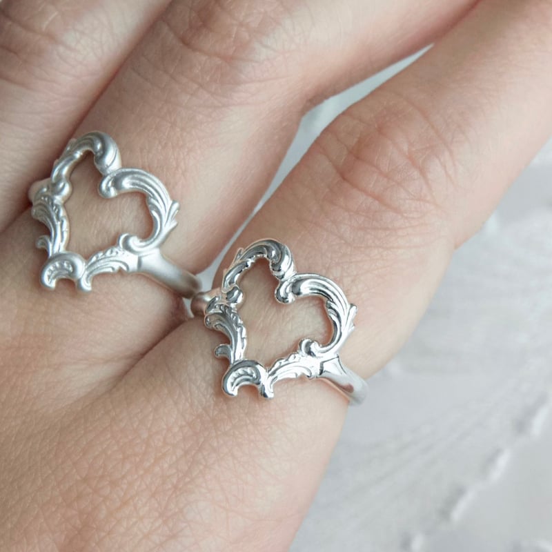 SV925］rocaille open heart ring | gisele