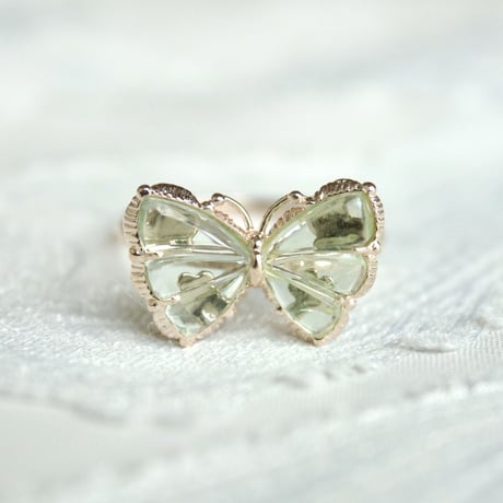 green tourmaline butterfly carving ring
