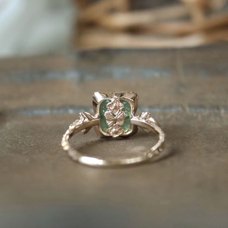 tourmaline flower carving ring