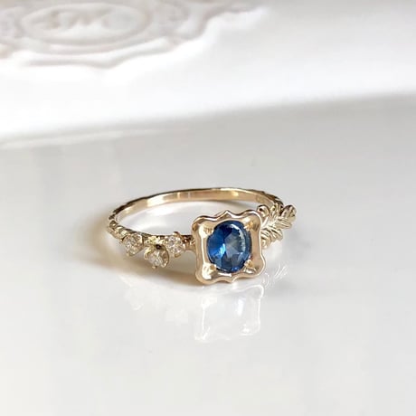 asymmetrical sapphire ring