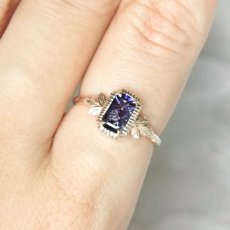 germinating iolite sunstone ring -S-