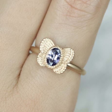 ［K10］butterfly gem ring