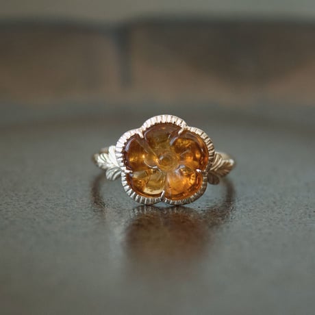 tourmaline flower carving ring