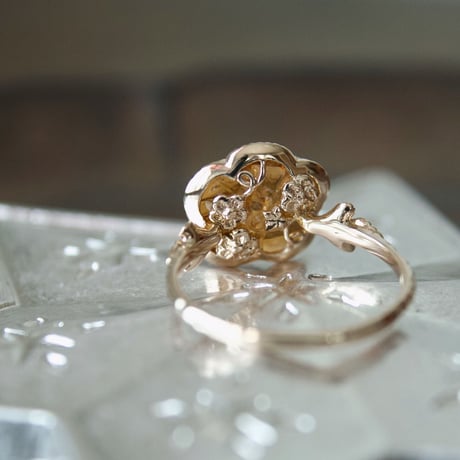 tourmaline flower carving ring