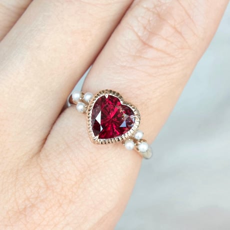 lady pearl heart ring