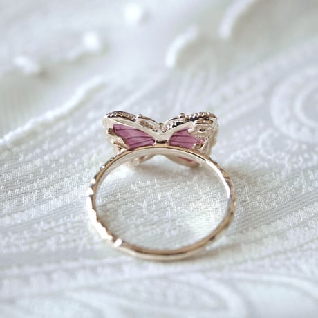 tourmaline butterfly carving ring