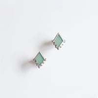 bubble rhombic piace/earring mint green / S
