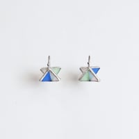 rhombus pierce/earring cobalt blue × mint green