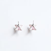 rhombus pierce/earring pink × white