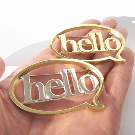 balloon＋hello brooch | Brass