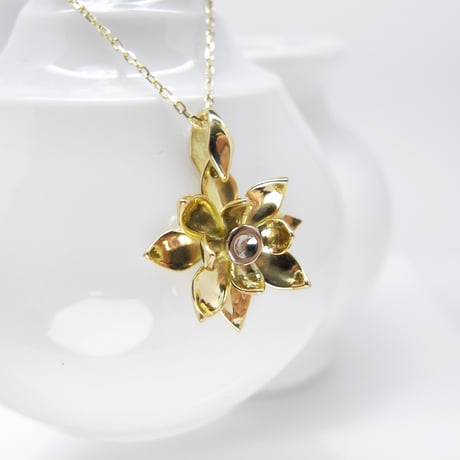 garden-hasu-necklace | k18yg×k18wg
