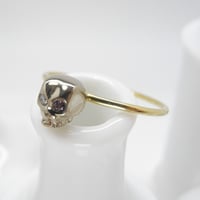 sottile - baby skull ring | dia × amethyst