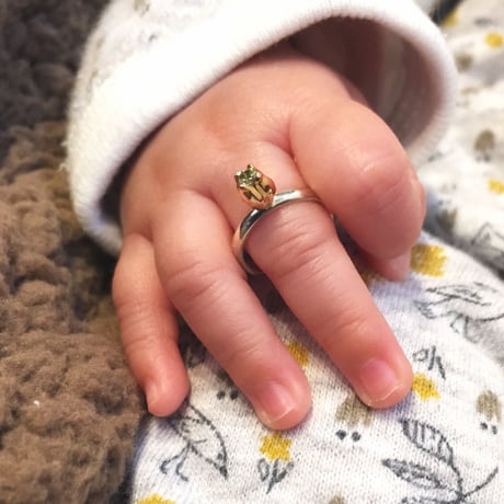 Garden Baby Ring | Tulip | pink gold × silver
