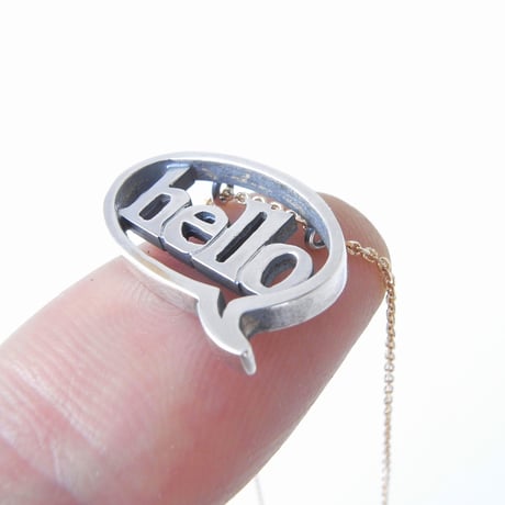baby!! balloon＋hello necklace | silver×k10yg