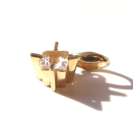 square stone charm | white topaz