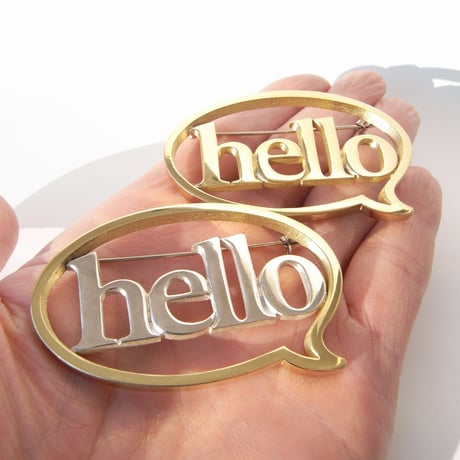 balloon＋hello brooch | Silver × Brass