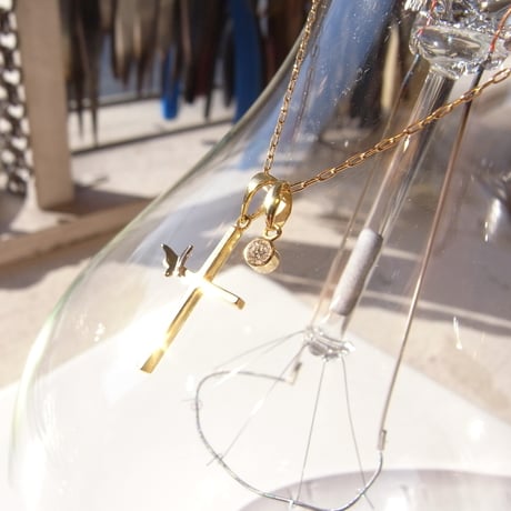 cross＋蝶 necklace | G-series＋diamond charm