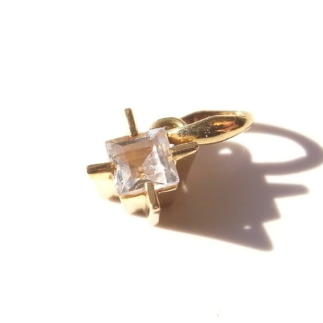 square stone charm | white topaz
