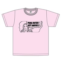 「PEDAL FASTER! NOT HARDER!!」Tee | baby pink