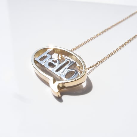 baby!! balloon＋hello necklace | k18yg×k18wg