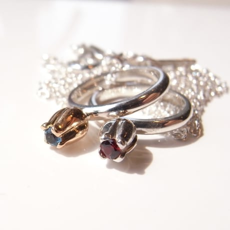 Garden Baby Ring | Tulip | pink gold × silver