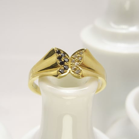 bijou butterfly ring | black dia × dia