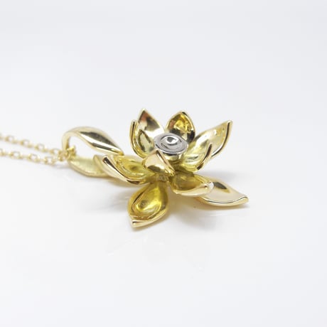 garden-hasu-necklace | k18yg×k18wg