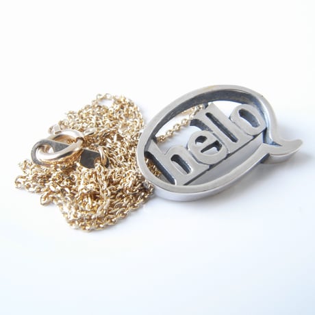 baby!! balloon＋hello necklace | silver×k10yg