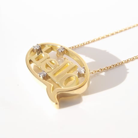 baby!! balloon＋hello shiny necklace | k18yg×k18wg with diamond