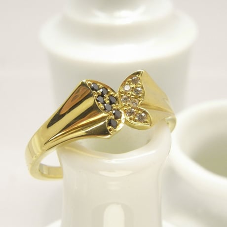 bijou butterfly ring | black dia × dia
