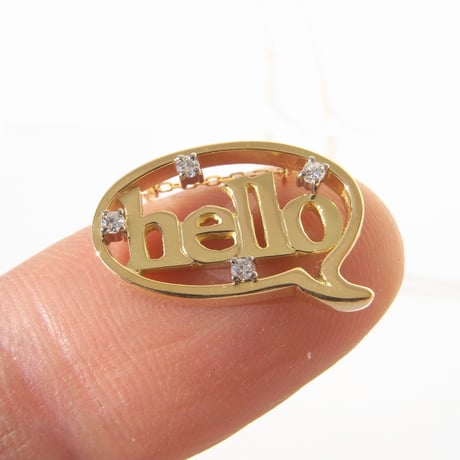 baby!! balloon＋hello shiny necklace | k18yg×k18wg with diamond