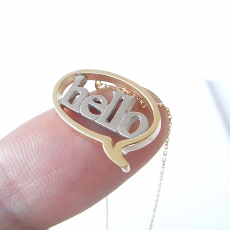 baby!! balloon＋hello necklace | k18yg×k18wg