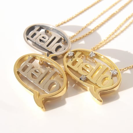 baby!! balloon＋hello shiny necklace | k18yg×k18wg with diamond