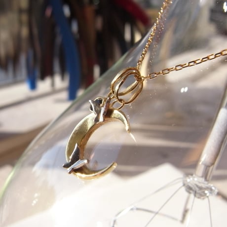 月と蝶々のnecklace＋black diamond charm