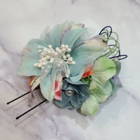 【髪飾り】着物が引き立つヘアアクセサリー　（ブルー）
